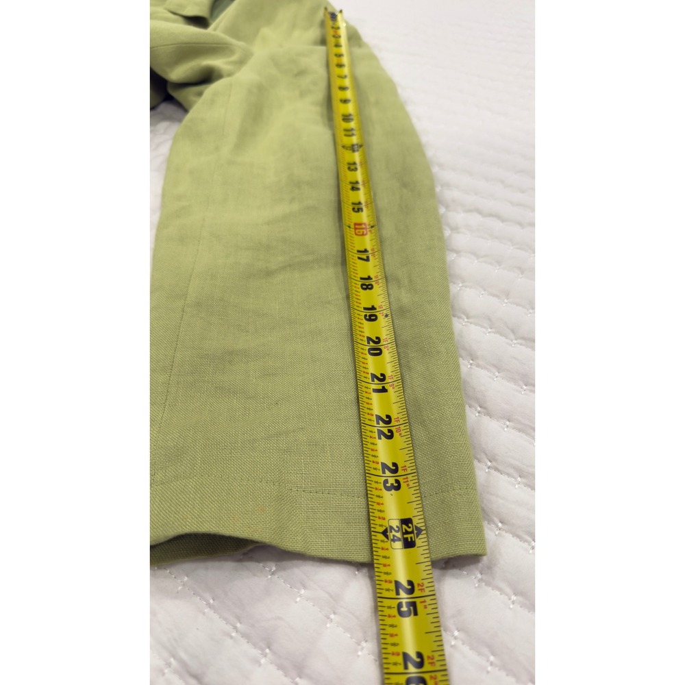 Talbots Woman Lime Green 100% Irish Linen Button Front Blazer Jacket 20W - Picture 10 of 11